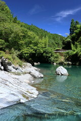 汗見川　穏やかな水辺　夏　（高知県　本山町）