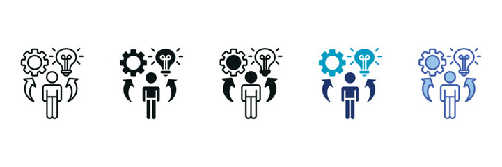 Initiative Icon Set Consisting of Multiple Styles Vector Illustration