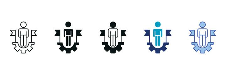 Leadership Skill Icon Set Consisting of Multiple Styles Vector Illustration