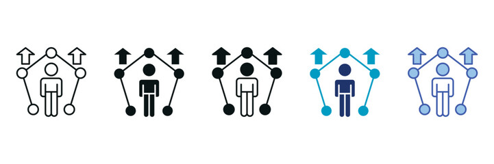 Update Skill Icon Set Consisting of Multiple Styles Vector Illustration