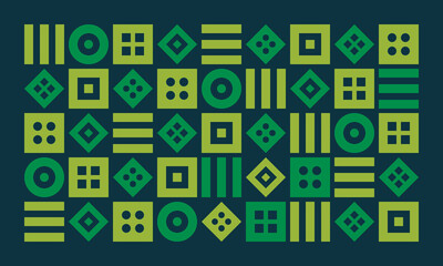 Rain Forest Green Minimalist Neo Geometric Monochrome Grid Pattern Background