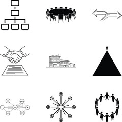 Fototapeta premium Vector art of set of business and management icons in vector