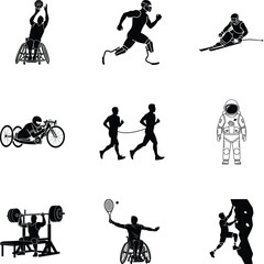 Vector art of collection of sports for people with disabilities