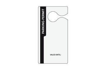 Parking Permit Car Mirror Hanger Template. Customizable Template for Vehicles, Reserved Parking, Event Passes, and Access Control. Perfect for Offices, Apartments, Hotels, and Businesses