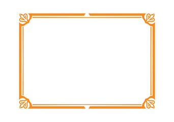 Ornate Golden Rectangle Frame with Corner Flourishes and Double Border Design