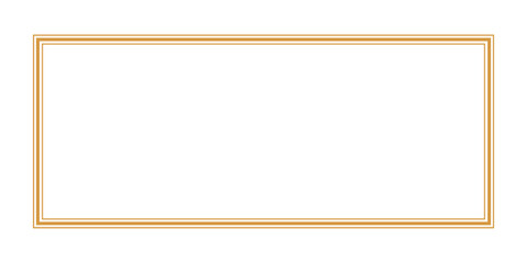 Simple Golden Double Line Rectangle Frame Decorative Border