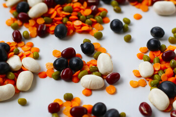 Colorful mixed beans and lentils, packed with plant-based protein and fiber