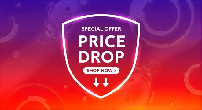 Special Offer Price Drop – Vibrant Shield Graphic for Sales Promotion - Powered by Adobe