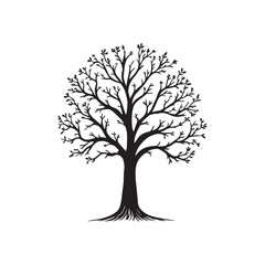 Tree silhouette art vector on white background