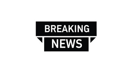 Breaking news banner illustration with black and white graphic design elements