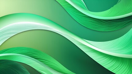 Naklejka premium Modern abstract green wave background, with dynamic gradient transitions and elegant motion lines ideal for posters, website elements, and creative visual compositions.