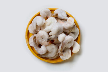 Frosted shrimps preserved for cooking