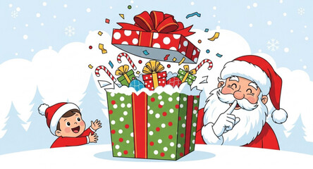 santa claus and gifts