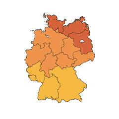 map of Germany and its territorial divisions