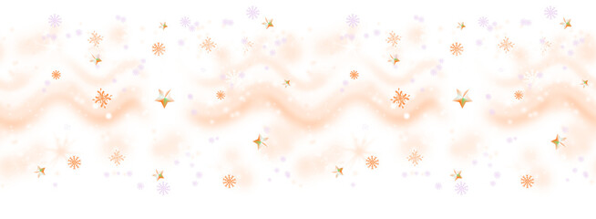 Snowflakes repeat border with winter christmas decoration on transparent background.