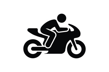 Silhouette of a person riding a sport motorcycle