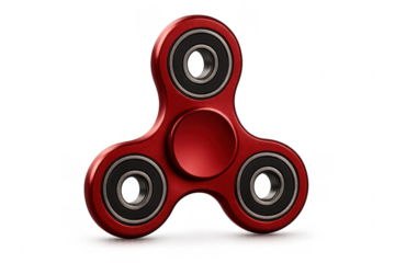 Red metal fidget spinner providing stress relief toy