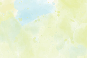 Soft watercolor background with pastel shades of green and light blue.