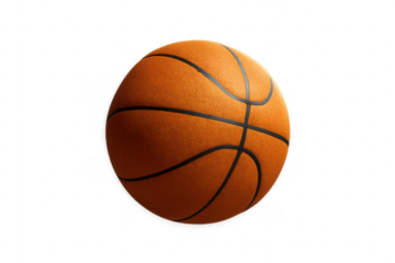Basketball ball bouncing over transparent background
