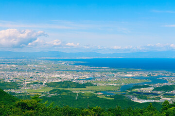 伊勢志摩スカイラインの一宇田展望台から見る伊勢の街