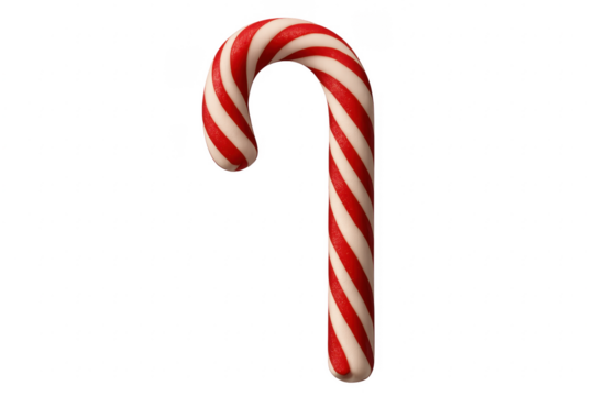 Candy cane Christmas holiday sweet treat on transparent background