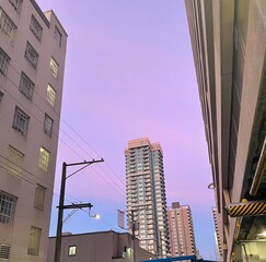 Pink sky at downtown Vancouver 