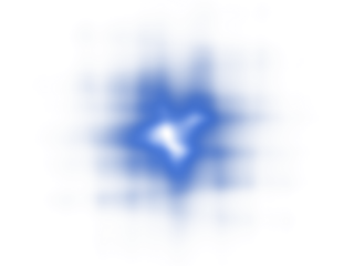 Vibrant abstract blue light glow with a blurred starburst effect on white