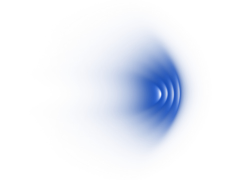 Abstract blue concentric ripples create a dynamic visual effect on a white background.