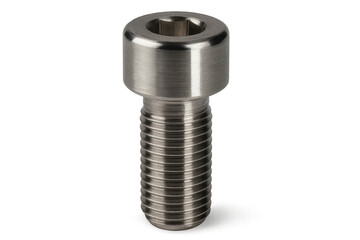 Metal socket head cap screw on transparent background