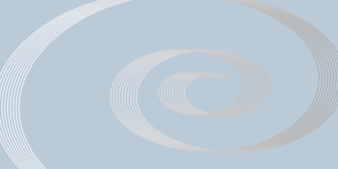 Minimalist abstract background featuring smooth gray spiral lines forming a circular tunnel pattern on a light blue background.