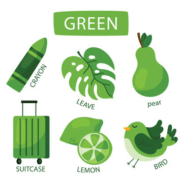 Objetos verdes y vocabulario