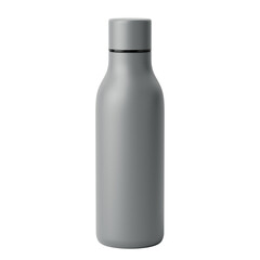 Minimalist grey water bottle isolated on white background