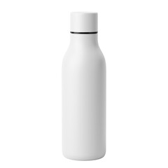 Minimalist white water bottle isolated on white background