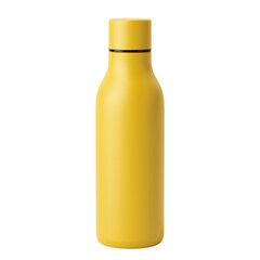 Minimalist yellow water bottle isolated on white background