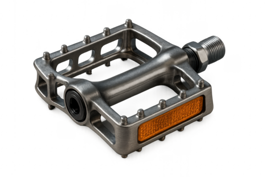 Bicycle pedal with reflector isolated on transparent background