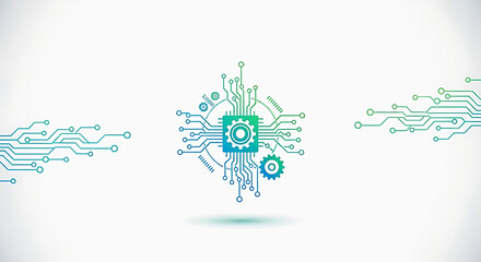 Modern technology background with integrated circuit design, showcasing innovation and connectivity for cutting-edge tech brands and digital marketing campaigns