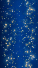 Vertical Golden Illumination and Stars on Blue Background Elegant Wallpaper