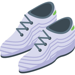 Pair of light purple athletic shoes with gray laces and green accents on a transparent background viewed from a slight angle