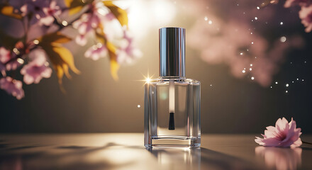 Nail Polish Bottle, Clear, Beauty, Flowers, Spring, Cosmetics