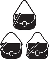 Three handbag styles silhouette