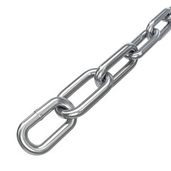 Obraz premium Shiny steel chain links on a black background
