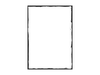 Grunge frame isolated on transparent background, perfect for adding a touch of vintage charm and texture to your photos or designs, simple and elegant