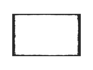Grunge frame isolated on transparent background decorative border with rough edges distressed rectangle shape vintage photo frame vector illustration