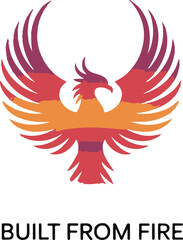 Abstract design elements built from fiery red and blue abstract shapes on a white background isolated on white background