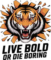 Bold life motto typography design with a powerful message for inspiration and motivation isolated on white background