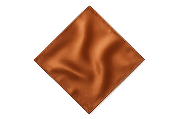 Copper color silk pocket square displaying elegant texture