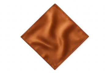 Copper color silk pocket square displaying elegant texture