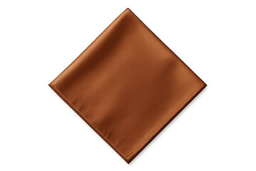 Brown satin pocket square accessory for elegant fashion