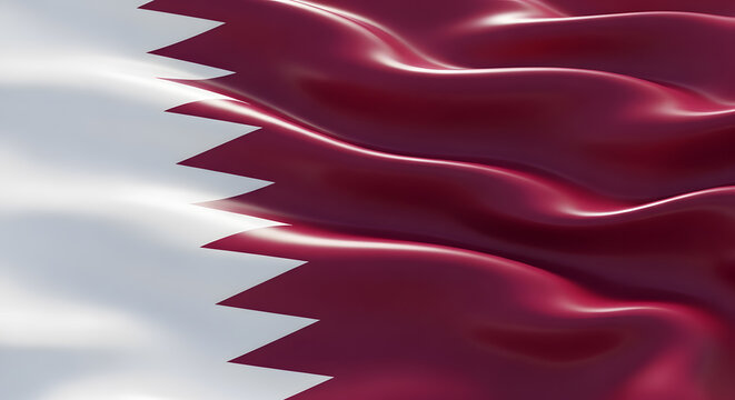 The national flag of qatar waving in the wind in a photorealistic style - Powered by Adobe