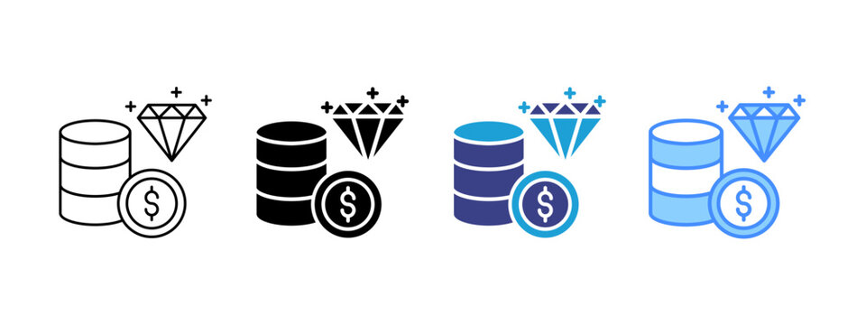 Business Value icon set multiple style collection